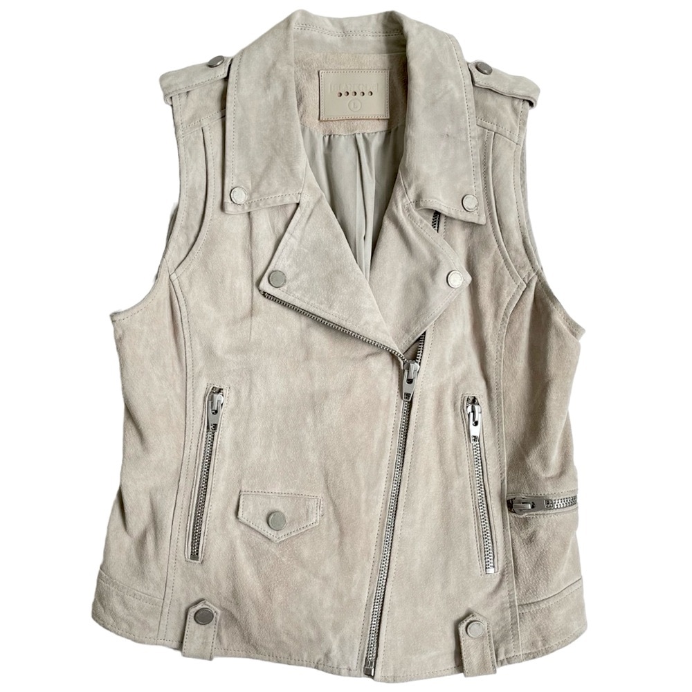 Blank NYC Suede Moto Biker Vest, Women’s Size Large